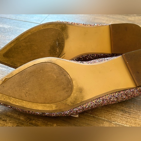 Halogen x Atlantic Pacific Anastasia Pink Sparkle Pointed Toe Mary Jane Flats 10 - Picture 7 of 8